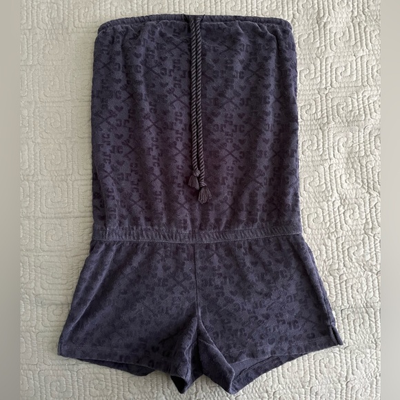 Juicy Couture VINTAGE Y2K Navy Terry Cloth Romper - Picture 1 of 4
